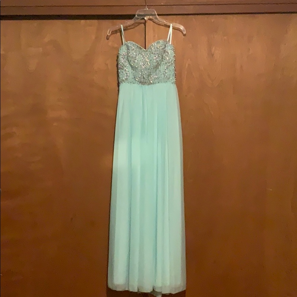 Mint Strapless Prom Dress Gem